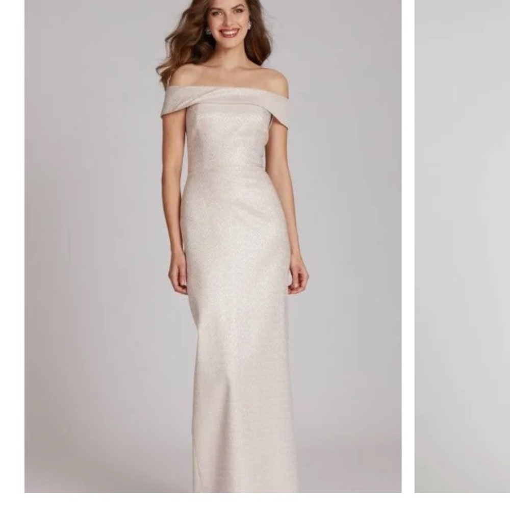 Teri Jon Strapless Cream Gown